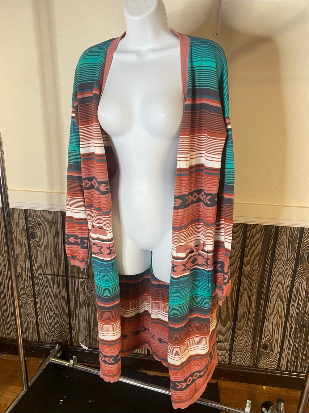 Wrangler Retro Striped Top in Teal and Rose